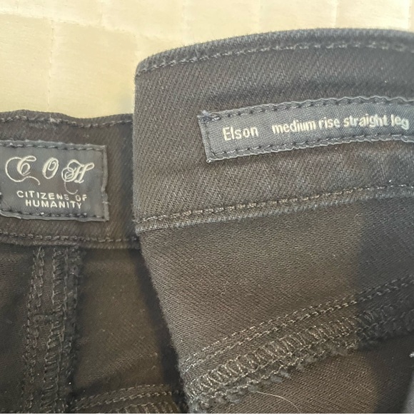 CITIZENS OF HUMANITY Black ELSON Mid Rise STRAIGHT LEG Jeans Womens Sz 27 COH - Picture 8 of 16